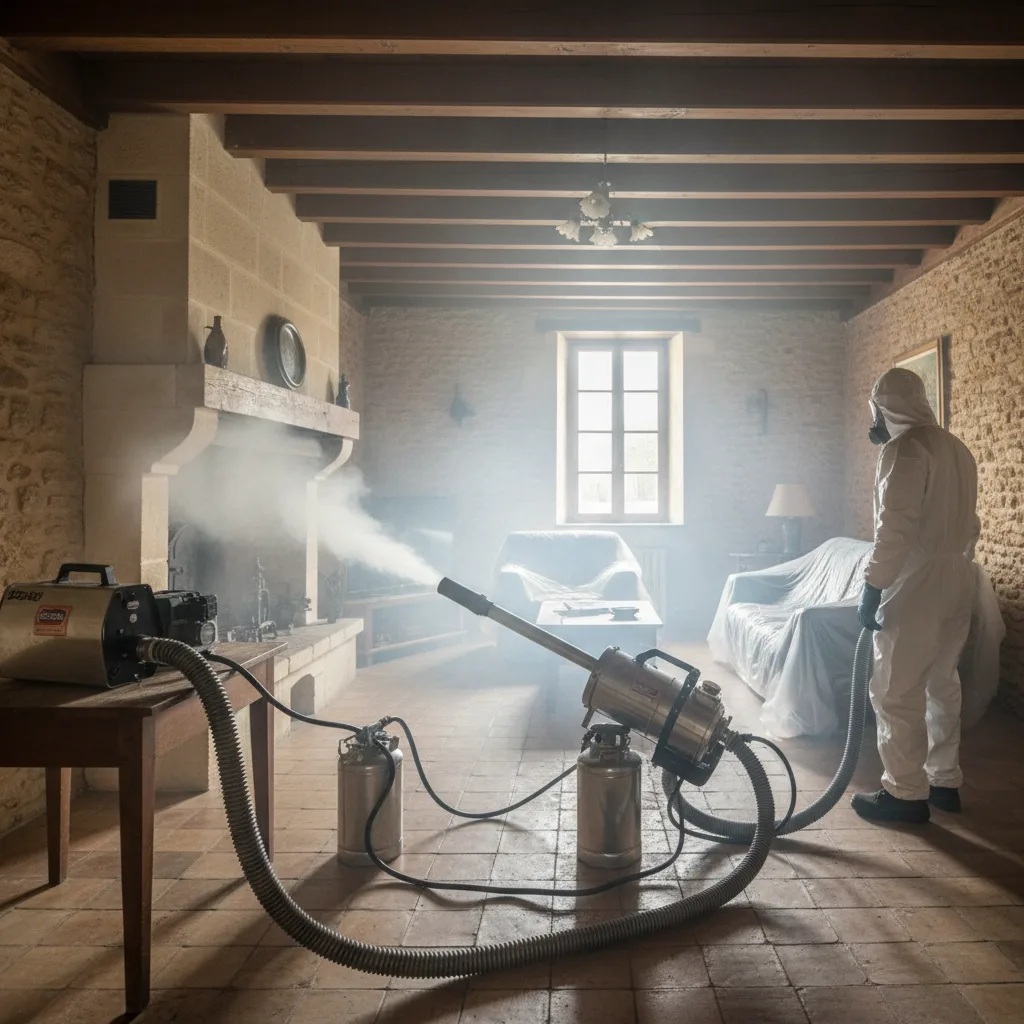 Désinsectisation par nébulisation dans un logement en Charente